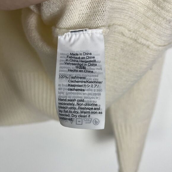 J Crew 100% Cashmere Cream Cowl Neck Sweater Small​​​ - Picture 5 of 6